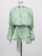 Women's A-Line Mini Dress with Long Sleeves & Empire Waist