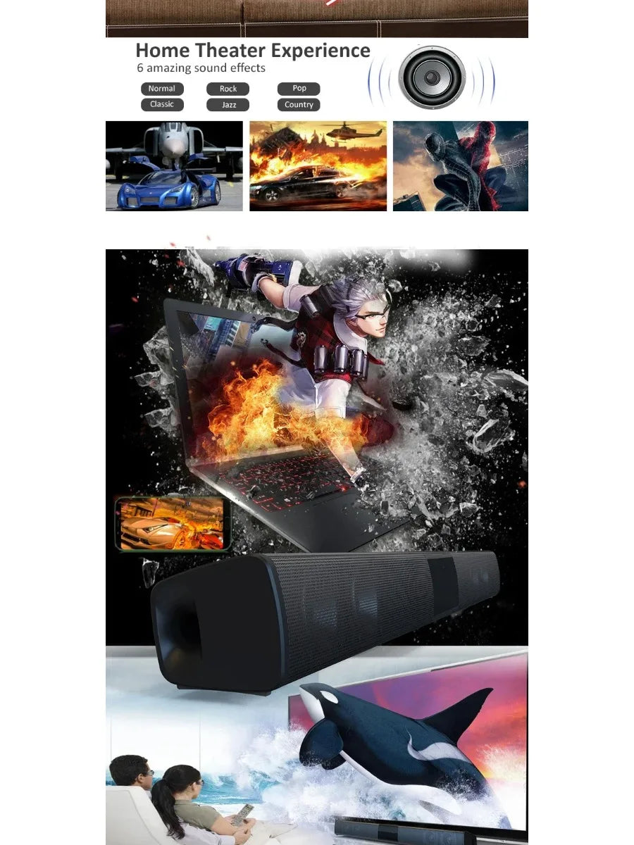 Powerful Wireless Bluetooth Speaker for Home Theater Computer TV Car Sound Box Soundbar Heavy Bass Subwoofer Radio caixa de som Lootquake LLC