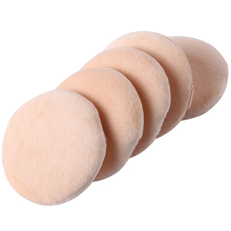 5PCS Pure Cotton Powder Puffs Soft Makeup Sponge Puffs for Setting Powder Blending Foundation Finishing Reusable Cosmetic Set