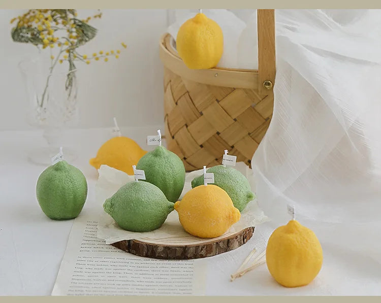 INS Decorative Fragrance Gift Lemon Candle DIY Fragrance Birthday Gift with Hand Gift Imitation Fruit Candle Scented Candles Lootquake LLC