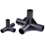 8/12/16/19mm Black PVC Pipe Fittings 4-way Connector Tent Wardrobe Fixed Fittings Plants Support Joint, DIY Shelf Tube Fittings