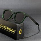 CATERSIDE Retro Square Sunglasses Men Large Frame Design Core Insert Temple Women's Sun Glasses High-Quality Travel Party UV400