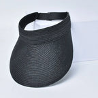 Spring and Summer Women's Outdoor Sunshade  Straw Hat Fashion Empty Top  Duck Tongue Hat Big Brim Cap G37