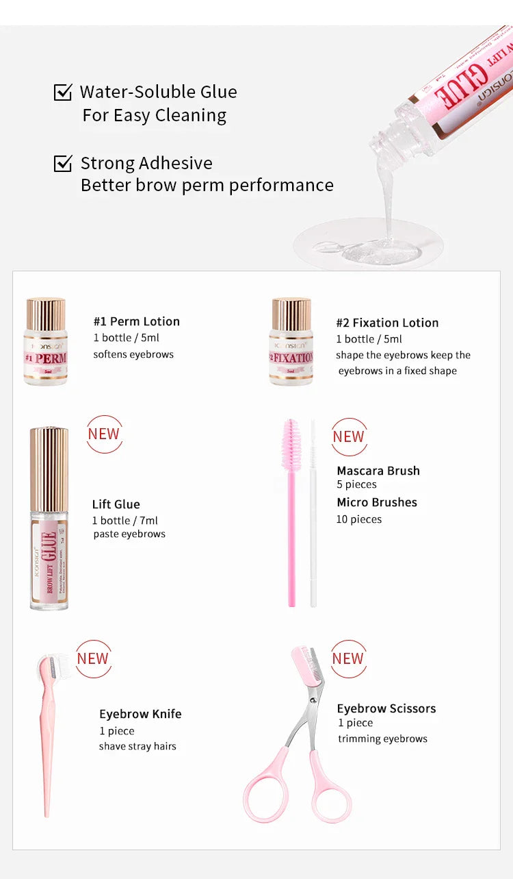 ICONSIGN Eyebrow Lift Professional Brow Lift Kit Brow Perm Eyebrow Kit Brow Makeup Tools Dropshipping Wholesale and Customize Lootquake LLC