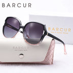 BARCUR Women’s Gradient Butterfly Frame Polarized Fashionable Sunglasses – Trendy Elegant Large PC Elliptical Design with UV400 Protection for Summer Travel Beach Shopping & Summer Style – White Gift Box Included Stevvex