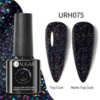 UR SUGAR Blue Color Rubber Base Gel Nail Polish Gold Glitter Base Gel Top Coat Soak Off UV LED Gel Nail Art Varnish Manicure Lootquake LLC