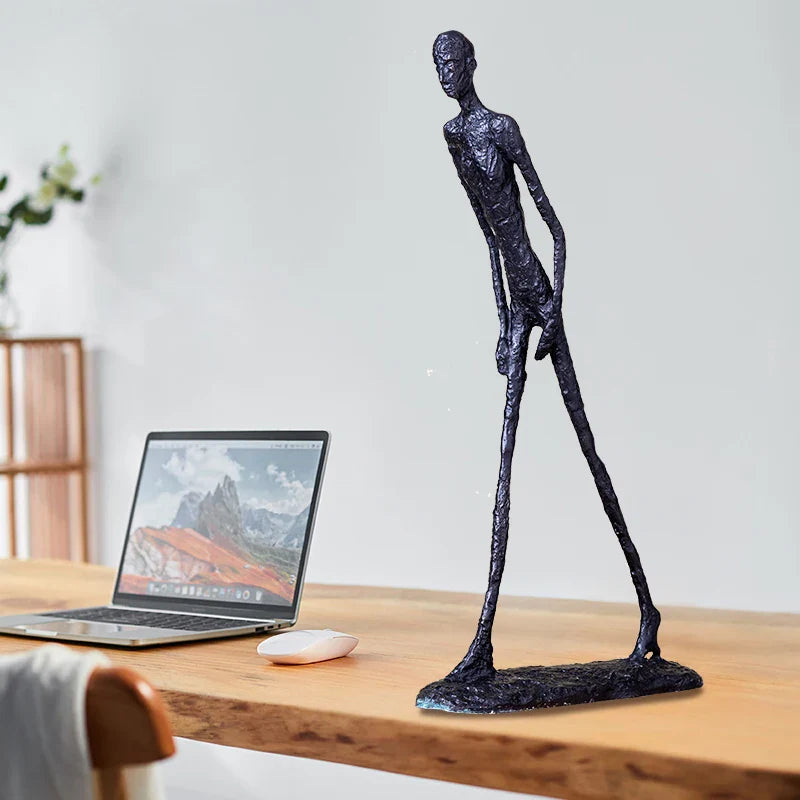 30cm Giacometti Sculpture Bronze Walking Man Statue Abstract Skeleton Hot Casting Art Figurine Famous Replica Crafts Home Decor