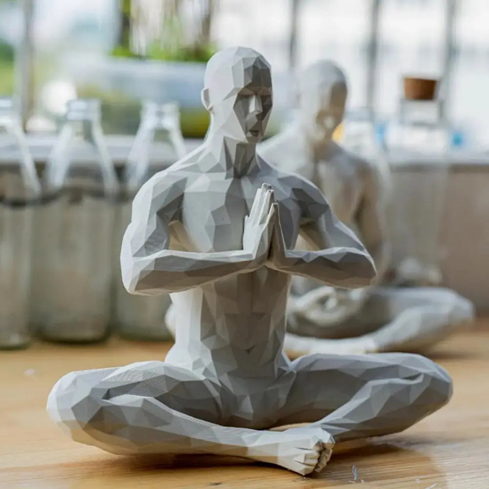 Yoga Man Meditating Abstract Statues Sculptures Yoga Figurine Nordic Living Room Home Decor Decoration Desk Ornaments Decor  ﻿