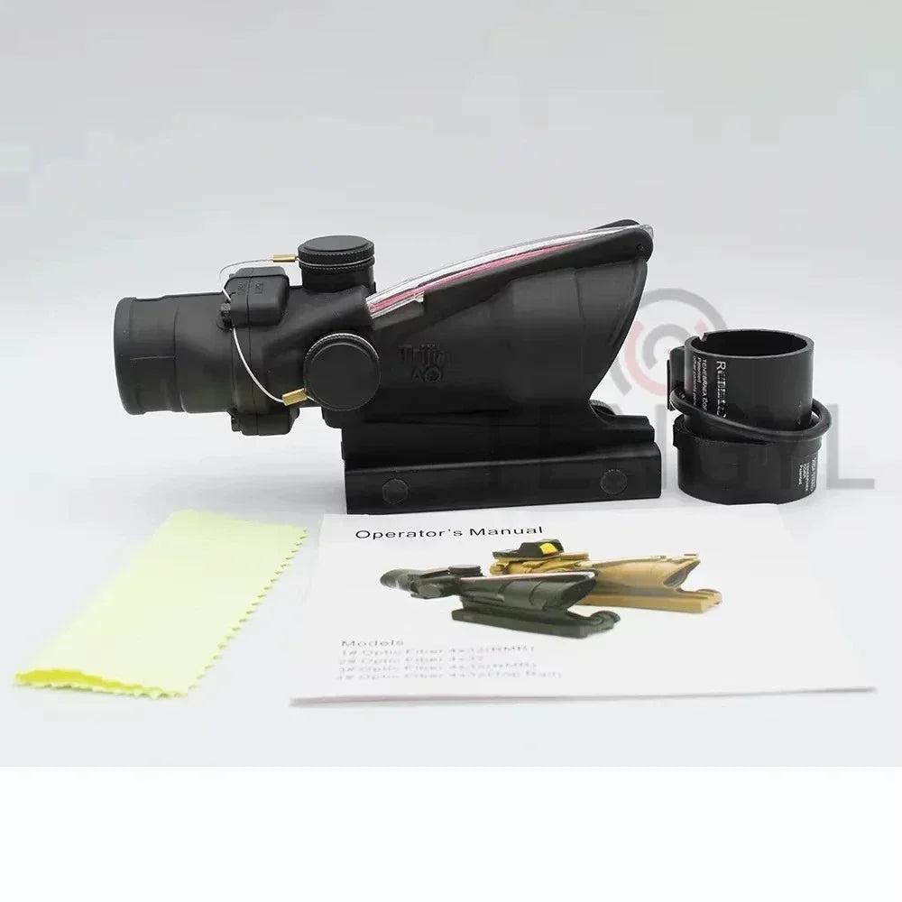 Hunting A*OG 4x32 Fiber Illuminated Red Chevron Scope THRIXINE
