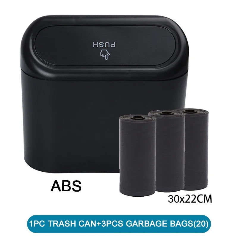 Car Trash Can (with Lid) Contains 60 (300) Garbage Bags, Small Car Trash Can, Leak-proof Mini Car Accessories Lootquake LLC