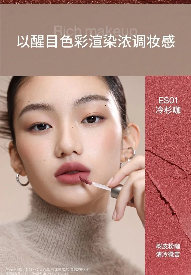 INTOYOU Matte Lipstick Longlasting Lip Clay Velvet Waterproof Lip Gloss Non-sumdge Non-stuicky Lip Stain Espresso Lips Makeup