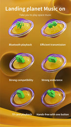 New Mini Computer Speaker Portable Bluetooth Speaker RGB LED Light UFO Spaceship Audio Wireless Speaker Best Gift Support TF