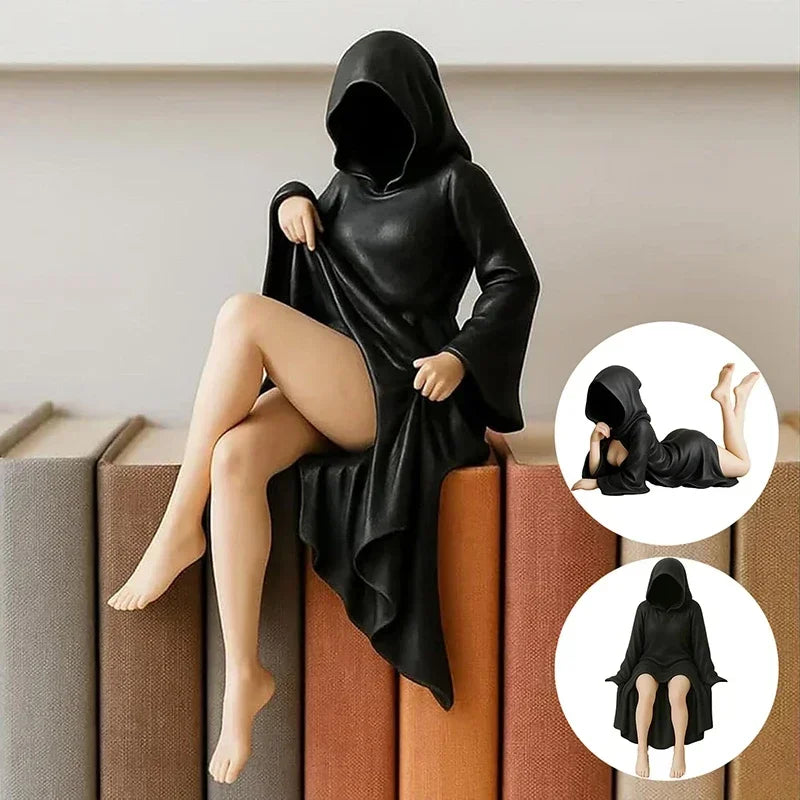 Masked Woman Statue Desk Ornament Statue of Mysterious Lady for Desktop Room Fireplace Entrance Ornaments Study Room Decoration