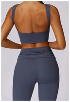 Elevate Activewear: Seamless Leggings & Top Set THRIXINE