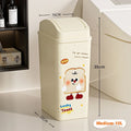 Bathroom Trash Bin with Flat or Round Lid Rectangular Garbage Bin Toilet Living Kitchen Bedroom Press Plastics Trash Can