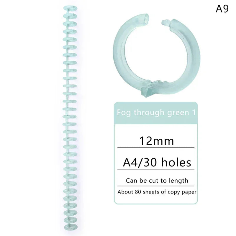 5pcs Loose-leaf Binding Ring Spring Spiral Rings Plastic Binder Strip 30 Holes For A4 Paper Notebook Stationery Office Supplies Lootquake LLC