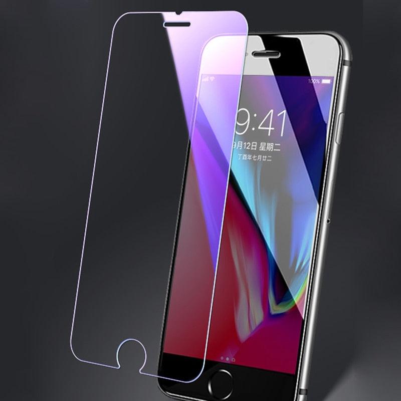 2Pcs Anti Blue Ray 9H Tempered Glass for iPhone X XS MAX XR 11 12 13 mini 14 Pro Max 6 6S 7 8 Plus SE 2020 Screen Protector Film Anti Blue Light Tempered Glass Screen Protector for iPhone Stevvex