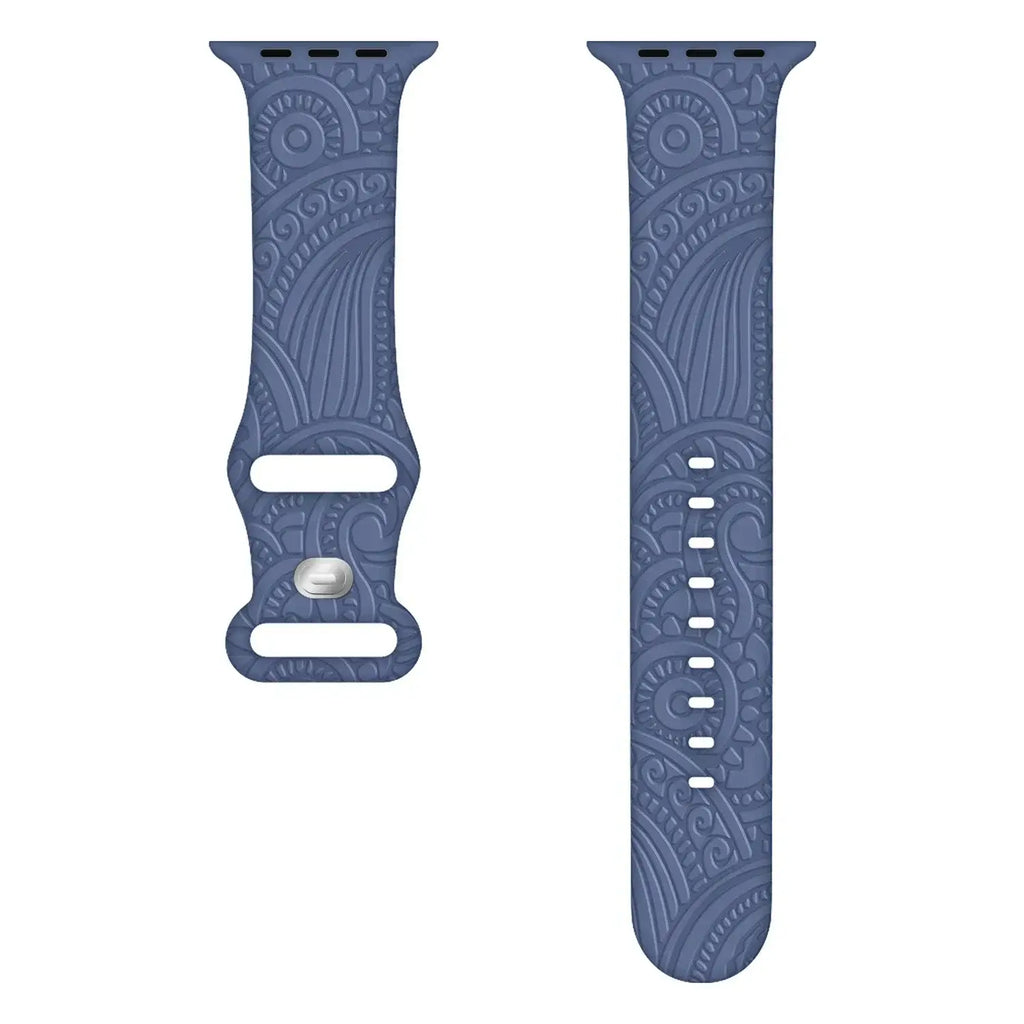 Apple Watch Silicone Strap - Stylish, Engraved Design - SJB-DIAMOND ELITES