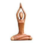 Wooden Yoga Meditation Statue Handmade Abstract Pose Sculpture Wood Carving Creative Tabletop Ornaments Living Room Galleries Lootquake LLC