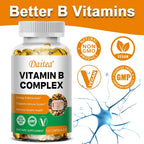 Organic Vitamin B Complex Supports Energy, Immune Health, Antioxidant Supplement - 30/60/120 Vegetarian Capsules
