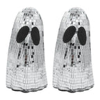 Halloween Disco Ghost Ornament Silver Mosaic Mirror Disco Ghost Tabletop Decor Glitter Spooky Ghost Halloween Tiered Tray Decor