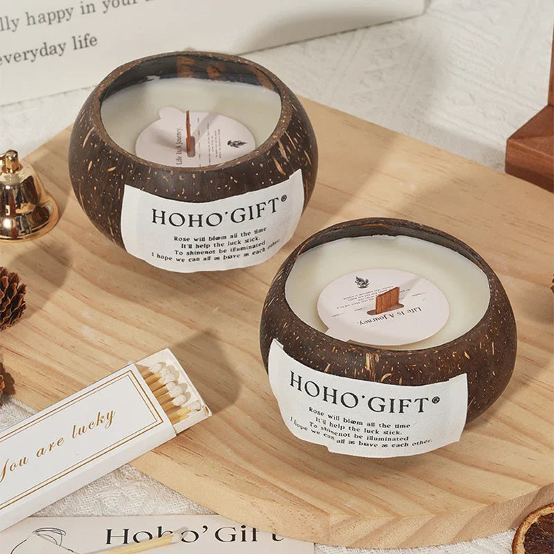 Coconut Husk Scented Candles Niche Advanced Fragrance Atmosphere Candle Bedroom Fragrance Decor Creative Souvenir Birthday Gift Lootquake LLC
