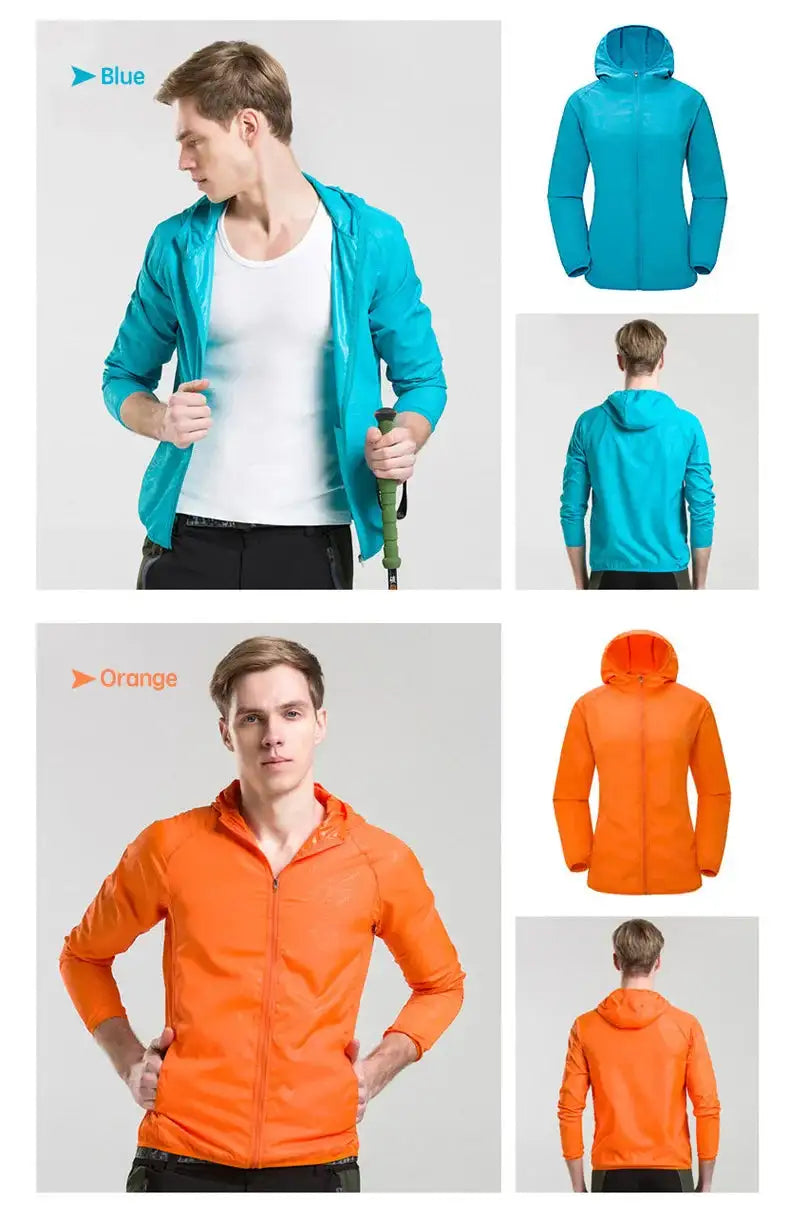 Camping Waterproof Jacket Men Women Windbreaker Men Raincoat Rain Jacket Men Waterproof Hiking Climbing Clothes Sun Protection