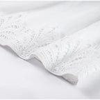 Elegant Lace Patchwork Hollow Out Dress Women Solid V-neck Long Lantern Sleeve Loose Dresses 2025 Spring Vacation Lady Robes