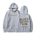 Jesus Loves You Print Pullover Hoodies Women's Hoodie Autumn Winter Men Streetwear Sweatshirt Unisex Hooded Tops Hooded Clothes