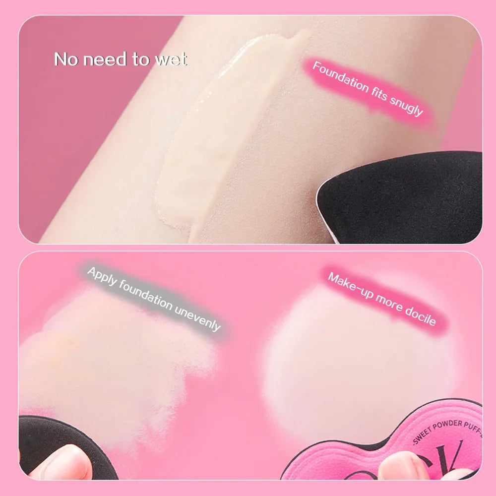 ROCK SWEET Cotton Candy Heart-shaped Pink Soft Makeup Soft Wet And Dry Dual-use Liquid Foundation Powder Puff Lootquake LLC