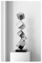Stainless Steel Geometric Modeling Statues Modern Simple Luxury Living Room Entrance Hall Lobby Creative Sculptures Home Decor Lootquake LLC