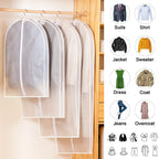 Clothes Dust Cover Plastic Waterproof Transparent Clothing Covers Home Storage Bag Clothing Hanging Garment Bag Wardrobe Storage Lootquake LLC
