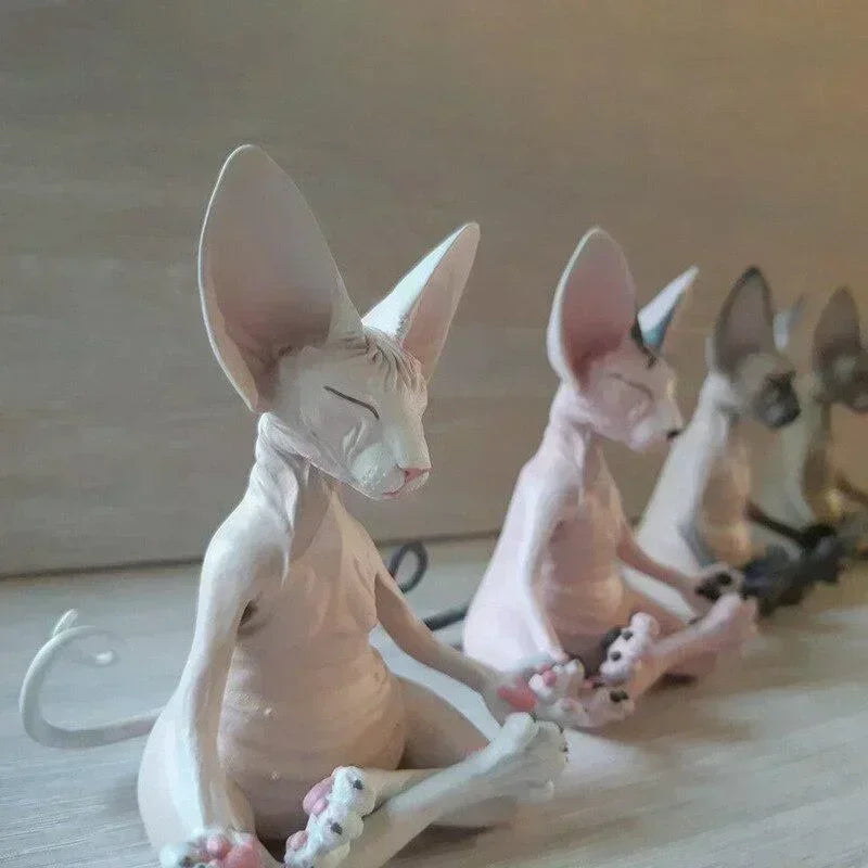Sphinx Cat Buddha Statue - Meditation Yoga Sculpture for Garden Decor, Fantastical Art & Happy Cat Ornament Lootquake LLC