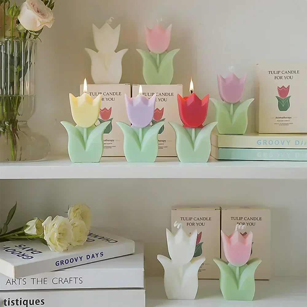 Exquisite Tulip-Fragrance Candles: Ideal Wedding Keepsakes, Luxurious Home Ambiance & Heartfelt Birthday Presents for Women