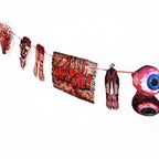 Halloween Blood Banner Paper Garland Scary Eyeball Skull Spiral Hanging Flag Halloween Party Decoration Home Haunted House Decor Lootquake LLC