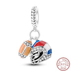 S925 Sterling Silver Princess Golf Hamster Camera Travel Three Piece Set Charms Beads 3mm DIY Fine Jewelry Making Lootquake LLC