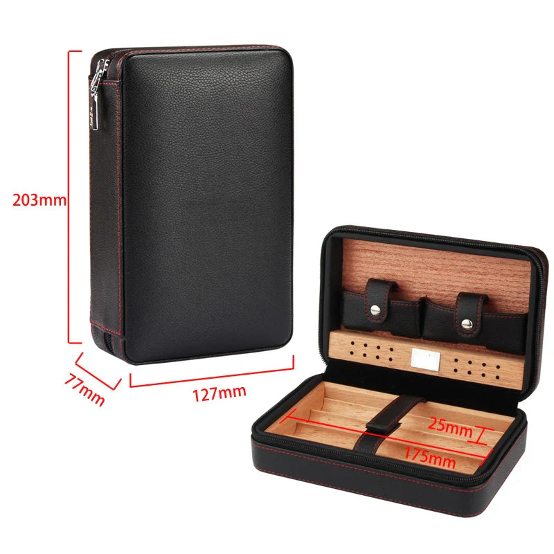 GALINER Charuto Cedar Wood Cigar Humidor Box Travel Cigar Case Storage 4 Cigars Box Humidor Humidifier For Sigar Lootquake LLC