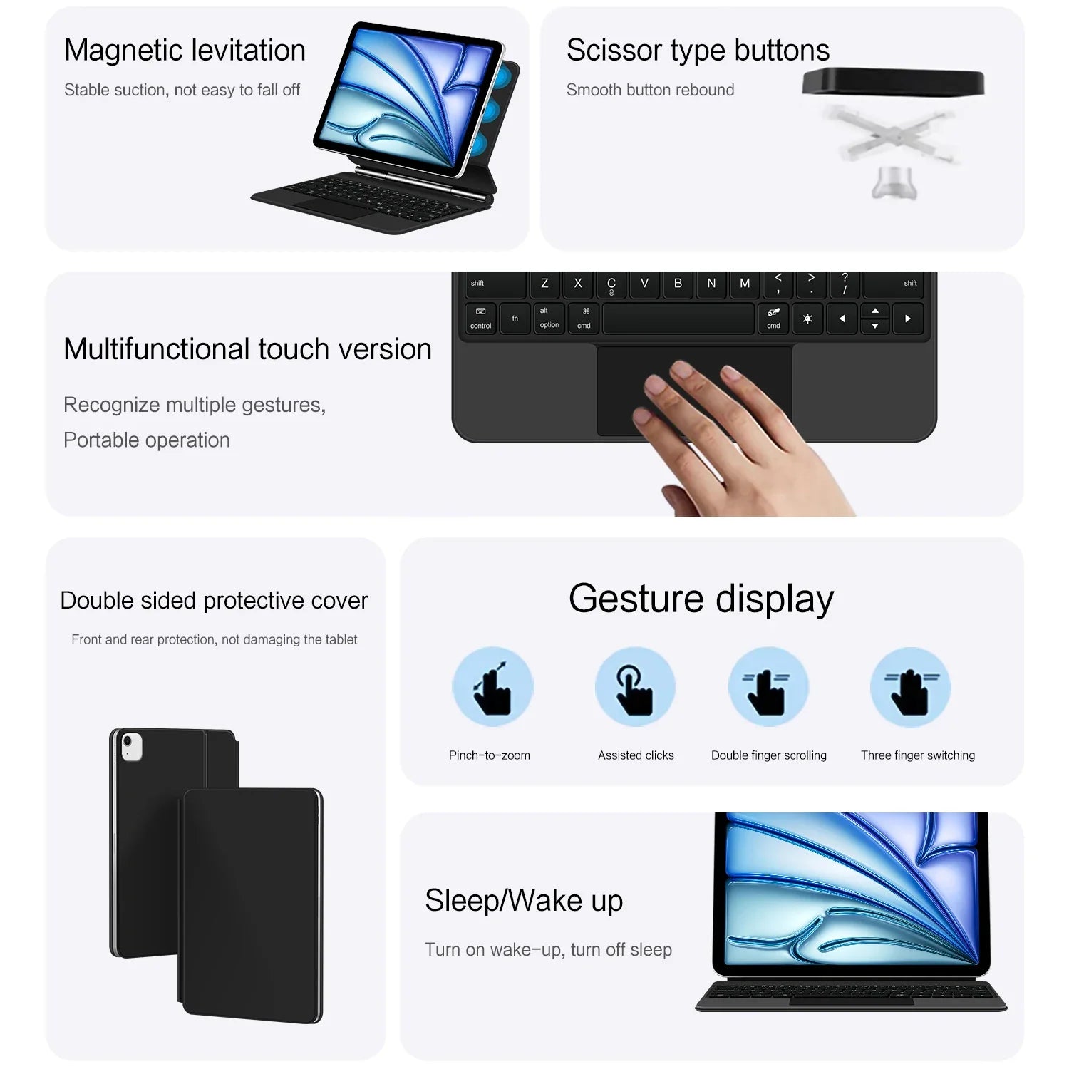Magic Keyboard Case For iPad Pro 11 inch 12.9" M2 13 M4 Air 4th 5th ipad10 10th 10.9 Smart Cover Multi-touch Magnetic backlight Lootquake LLC