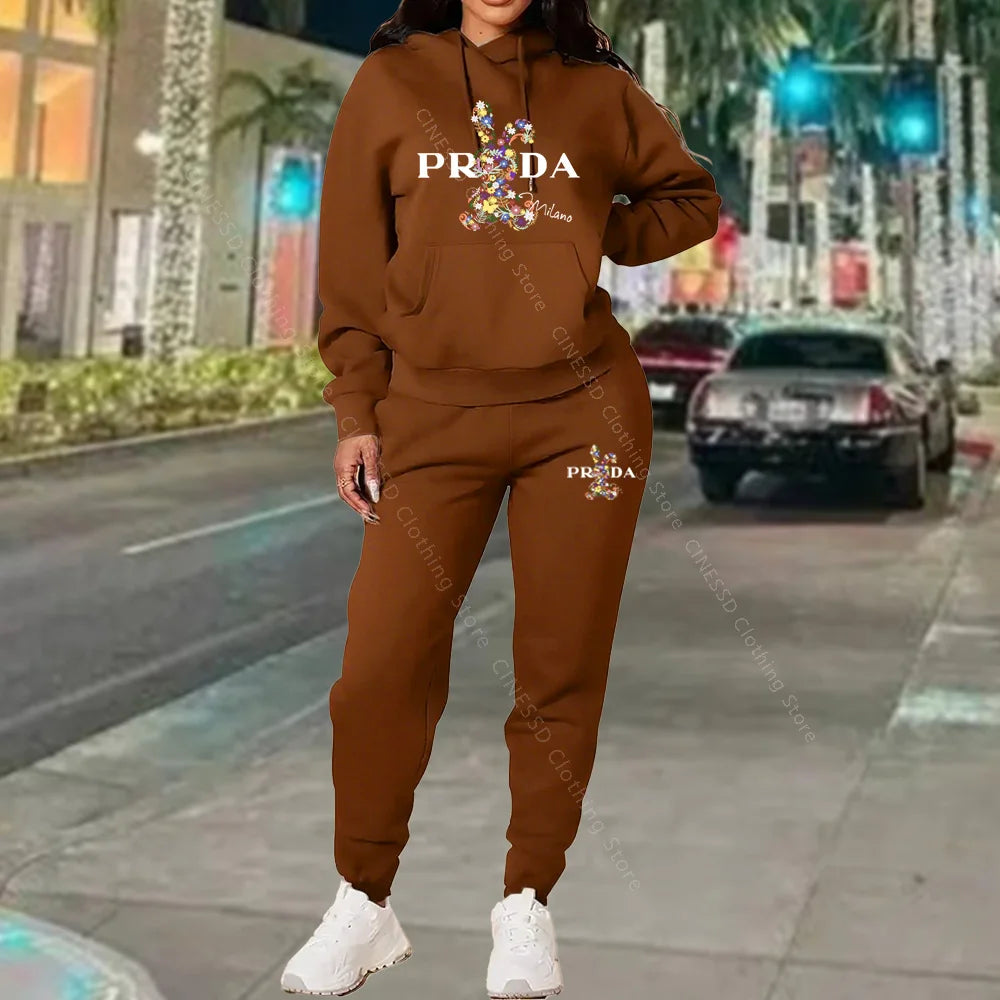 Women's Luxury Oversized Tracksuit 2-Piece Set THRIXINE