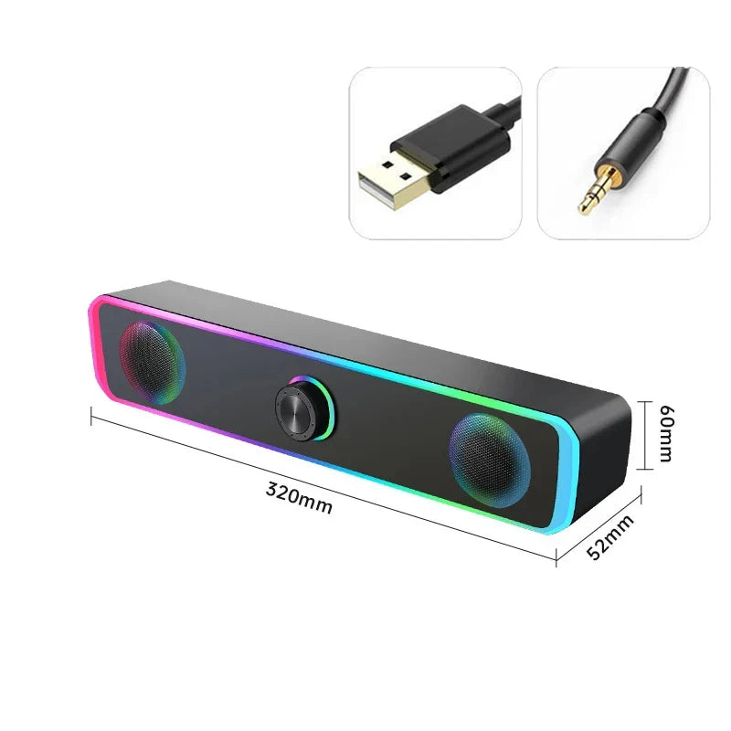 Bluetooth Speaker 4D Surround Soundbar Wired Computer Speakers Stereo Subwoofer Sound Bar for Laptop PC Theater TV Aux 3.5mm Lootquake LLC