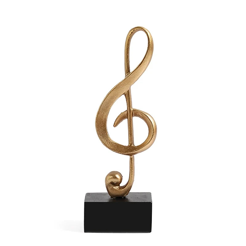 Musical Note Figurines Home Decoration Resin Golden Sculpture Home Decor Desk Piano Office TV Cabinet Ornaments Souvenirs Lootquake LLC