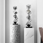 Stainless Steel Geometric Modeling Statues Modern Simple Luxury Living Room Entrance Hall Lobby Creative Sculptures Home Decor Lootquake LLC