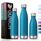 Neon Blue Water Bottle for Men Women & Kids Double Wall Stainless Steel Water Bottle Thermos Insulated Vacuum Flask Gym Sport Shaker Bottle Portable Thermoses Stylish Stainless Steel Bottle Keeps Water & Beverages All Day Hot Or Cold Stevvex