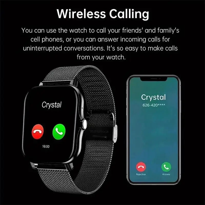 2024 Smart Watch Android Phone 1.44'' Inch Color Screen Bluetooth Call Blood Oxygen/Pressure Monitoring Smart Watch Women Men Lootquake LLC