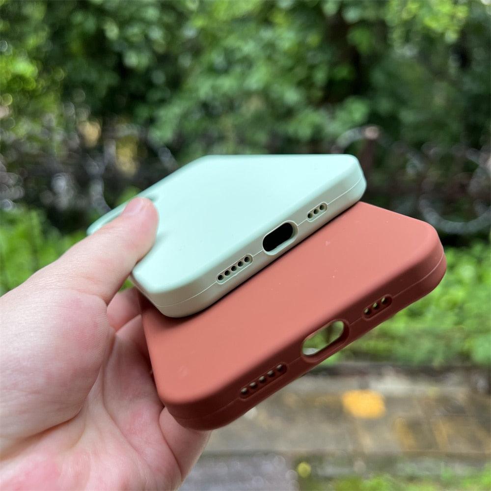 Unique Solid Color Soft Silicone Phone Cases For iPhone 13 12 11 14 Pro Max X XR XS Case For iPhone 12 13 Pro 7 8 SE Cover Silicone Phone Cover Ultra Slim Shockproof Protective Case for iPhone 14 Stevvex