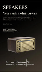 Nostalgic Bluetooth Speaker Bluetooth Sound Retro Classic Speaker Retro Radio Wireless Bluetooth 5.0 Wooden Portable Subwoofer
