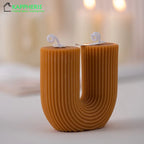 U Shaped Candle Scented Candles Ribbed Aesthetic Home Decorative Candles Smokeless Personalized Candles Guest Gift Lot Lootquake LLC