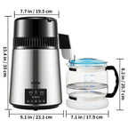 SucceBuy 4L Water Distiller Purifier Filter Dispenser Drinking Bottle Softener Temp Display Overheat Protection Home Appliance Lootquake LLC