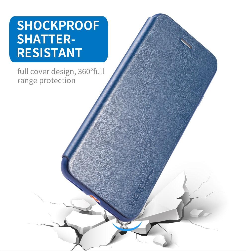 Ultra Thin Slim Case For iPhone 13 12 Case 6S 7 8 Plus X XR XS Max Flip Leather Cover For iPhone 12 11 Pro Max Case  Leather Extra Slim Phone Case With Stand Function Stevvex
