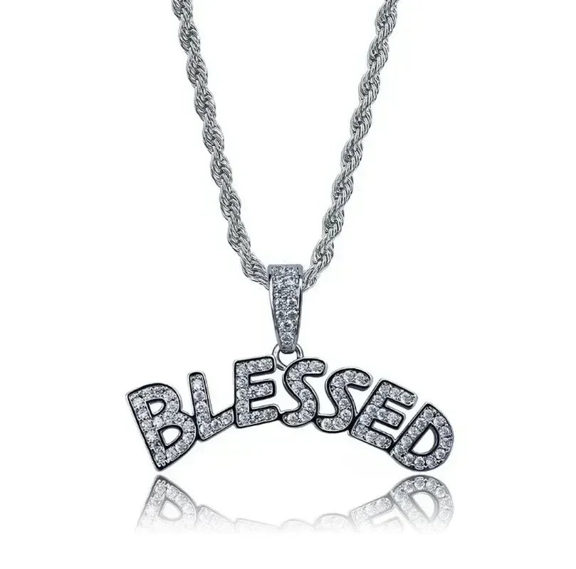 Ice Out Zircon Polite Gesture Middle Finger Necklace Men Women Punk Hip Hop Rap Rock Party Jewelry Gift